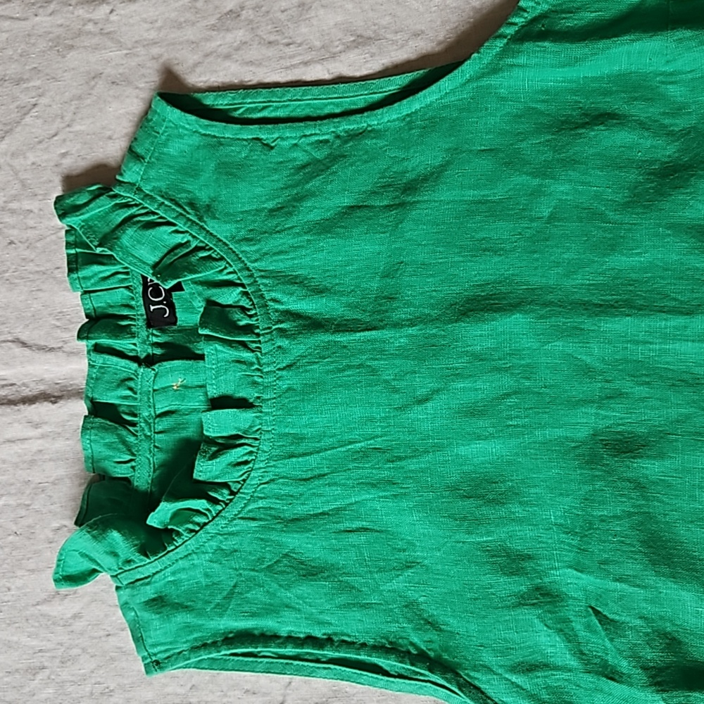 J.crew linen green sleeveless tank top size small - Picture 7 of 12